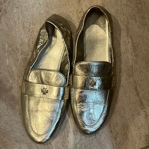 Tory Burch Gold Loafers